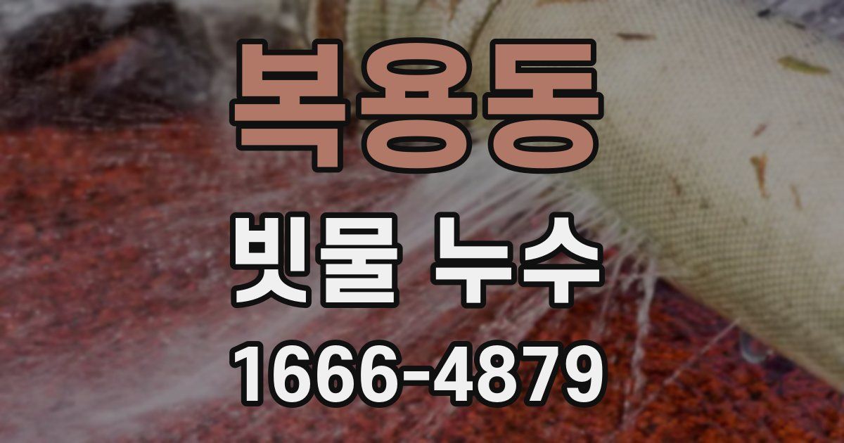 복용동 빗물 누수