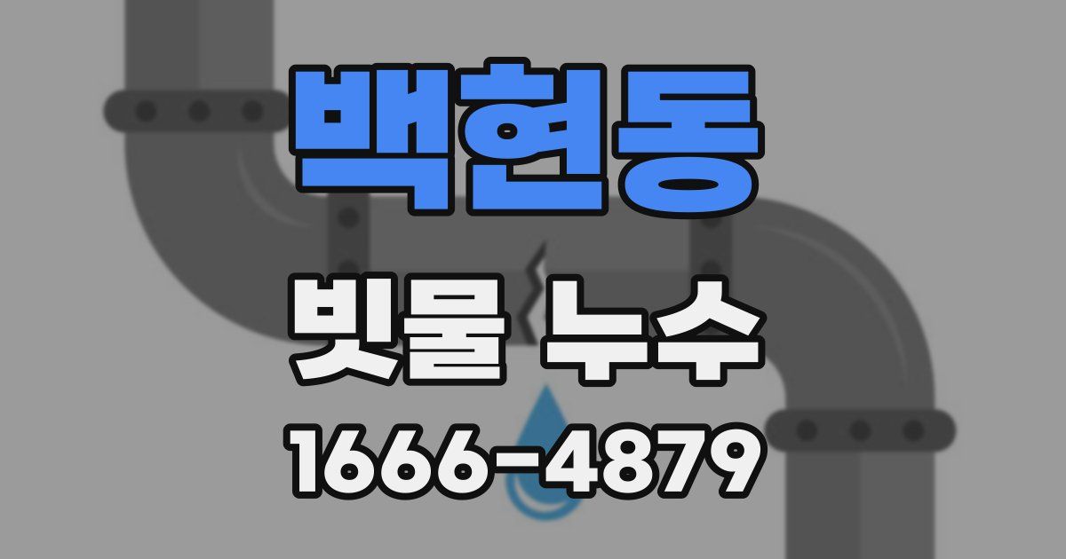 백현동 빗물 누수