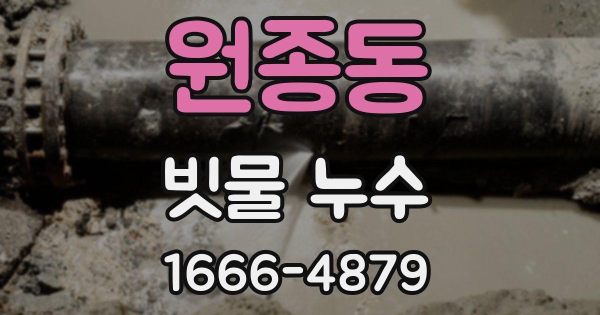 원종동 빗물 누수