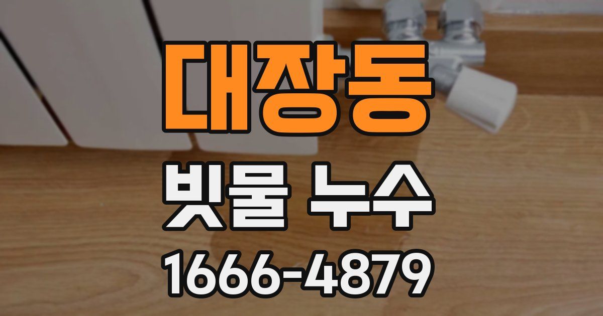 대장동 빗물 누수