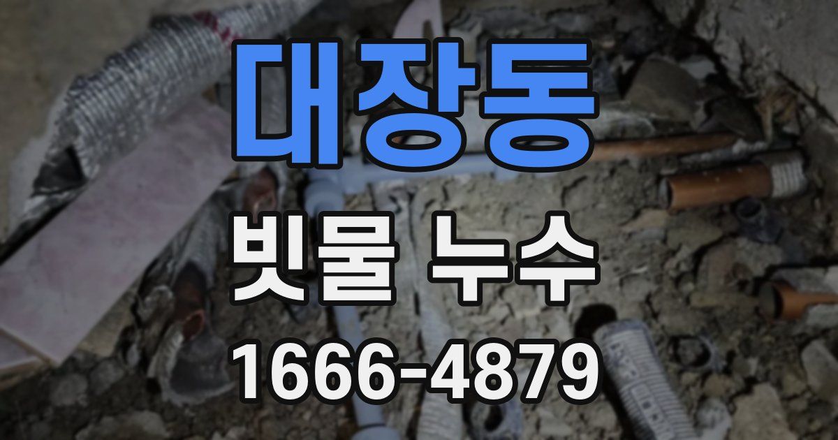 대장동 빗물 누수