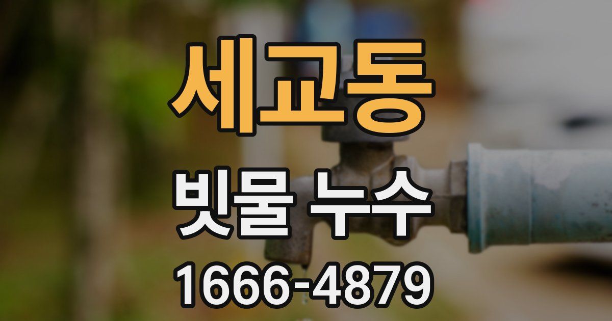 세교동 빗물 누수