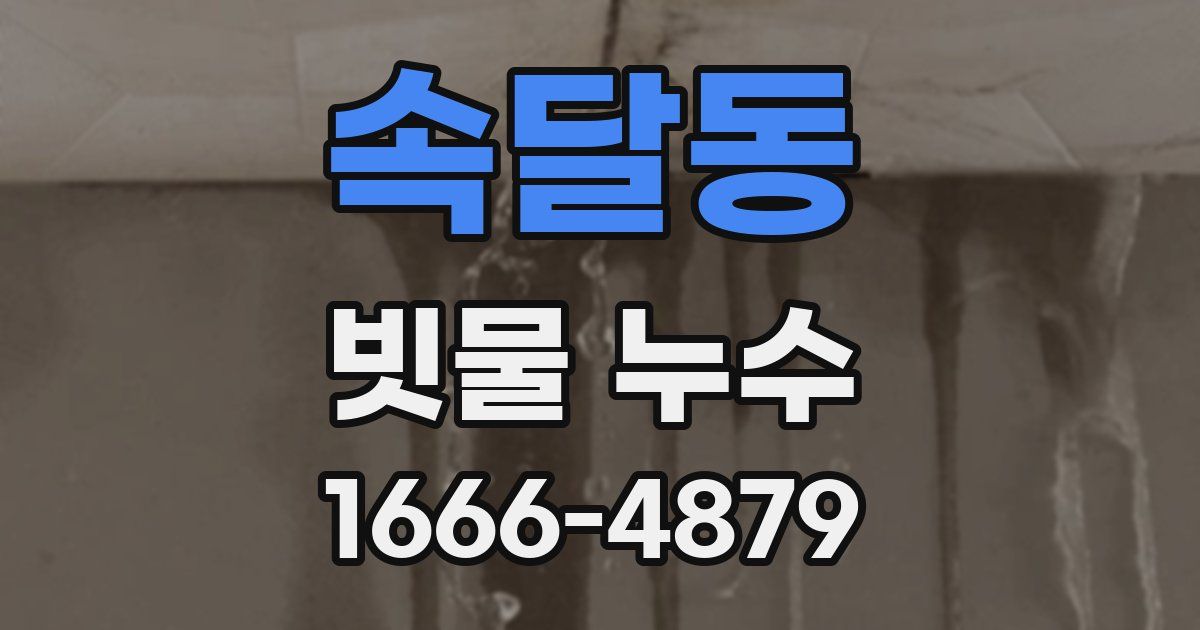 속달동 빗물 누수