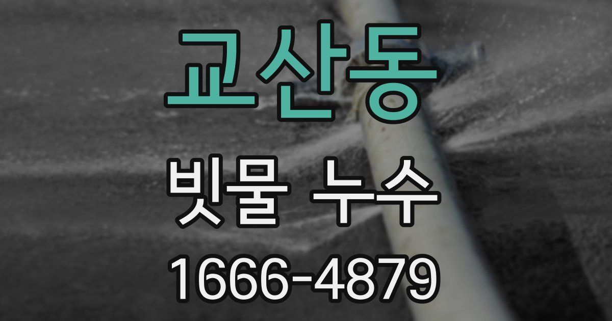 교산동 빗물 누수