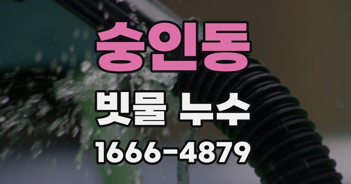 숭인동 빗물 누수