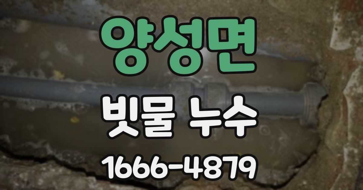 양성면 빗물 누수