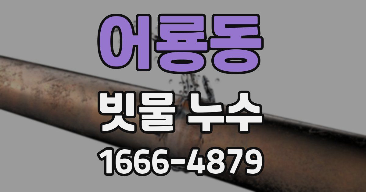어룡동 빗물 누수