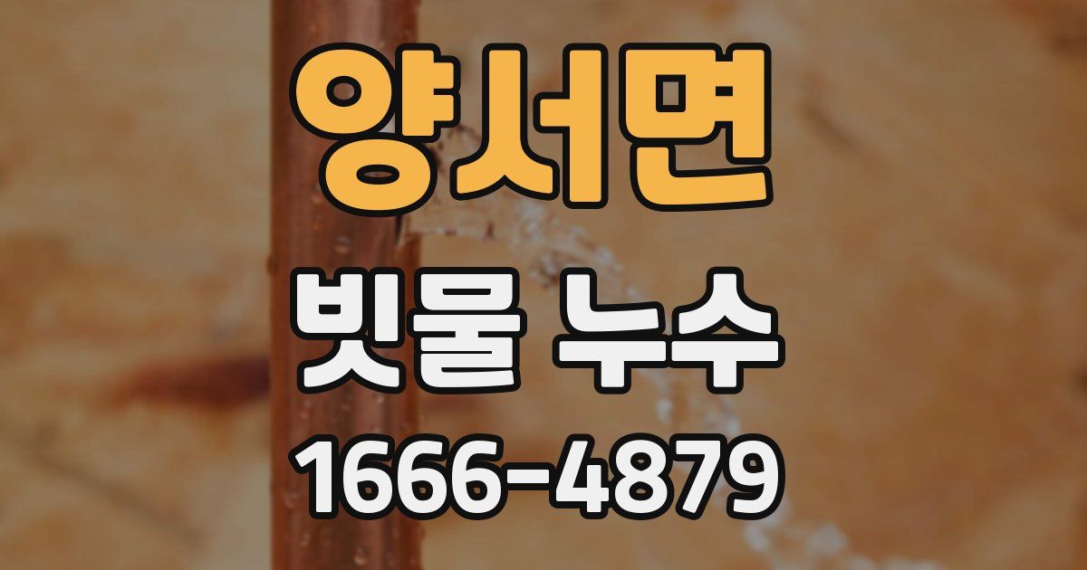 양서면 빗물 누수