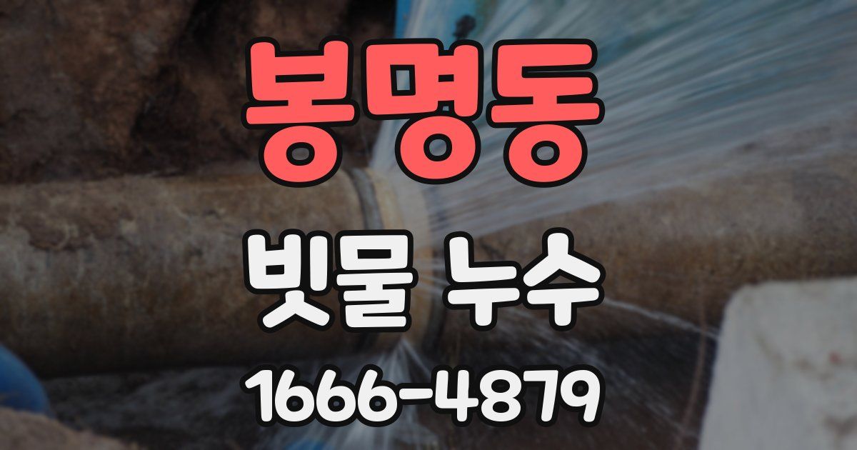 봉명동 빗물 누수