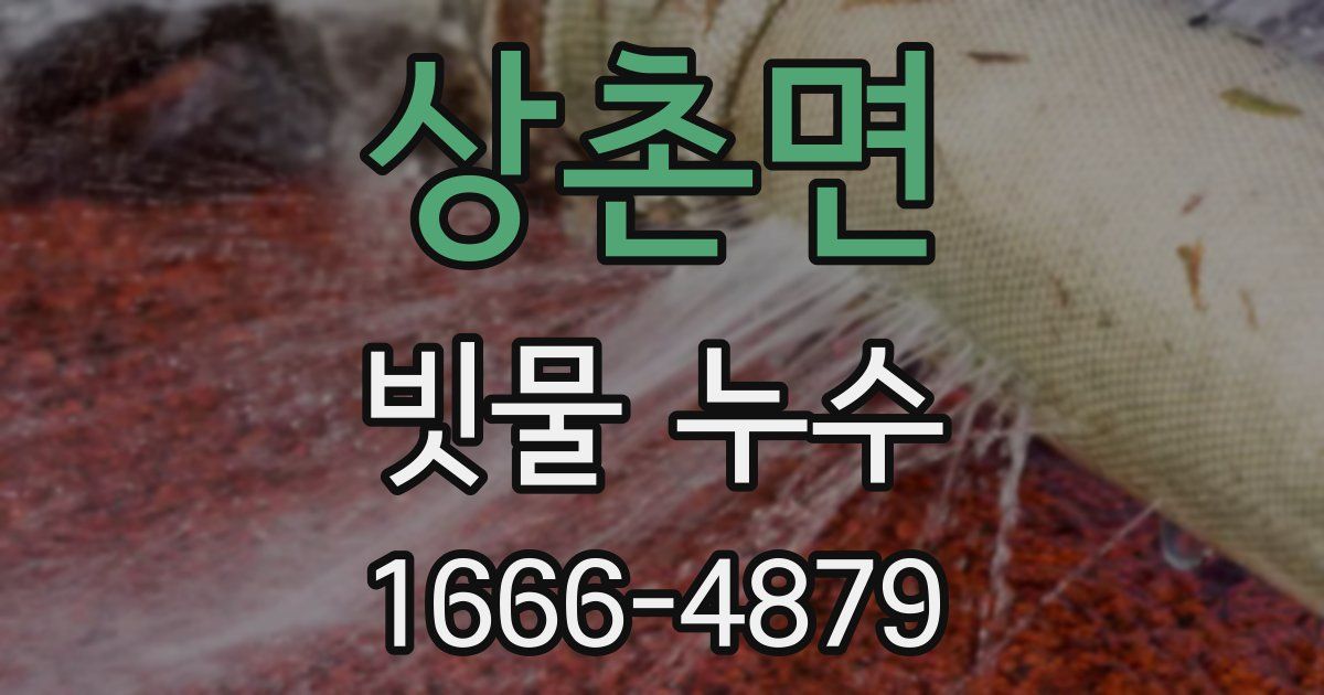 상촌면 빗물 누수