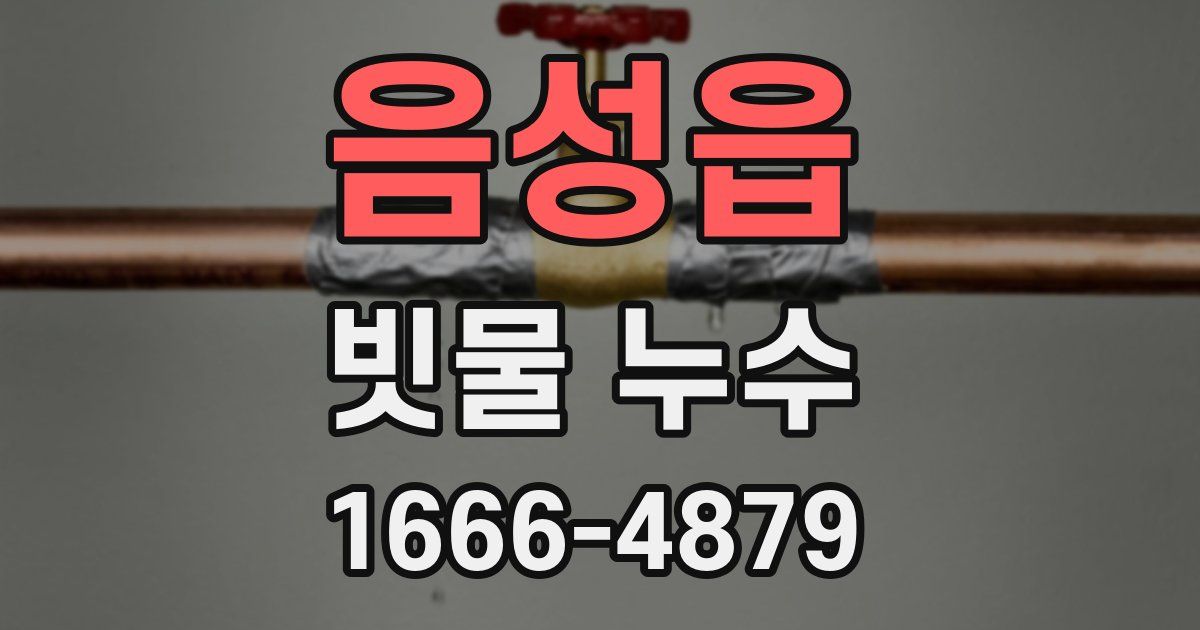 음성읍 빗물 누수