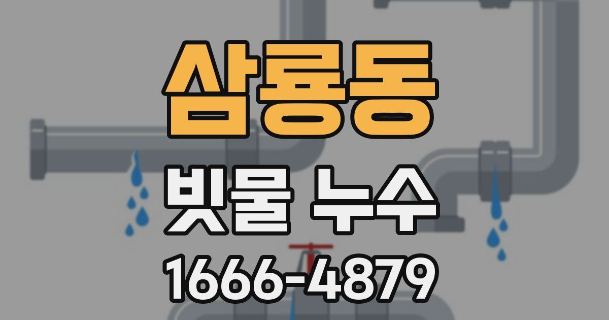 삼룡동 빗물 누수