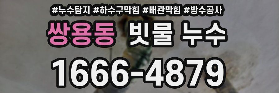 쌍용동 빗물 누수