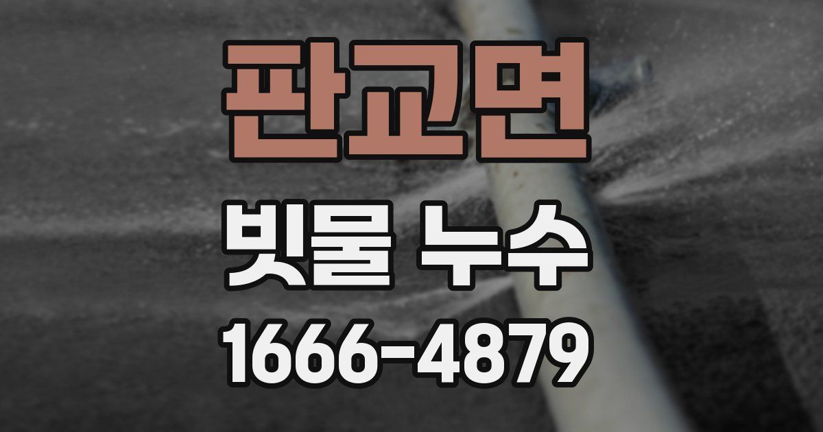 판교면 빗물 누수