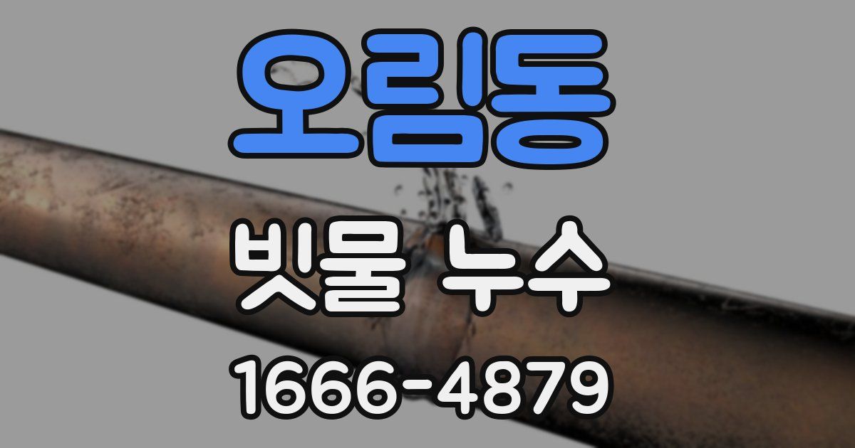 오림동 빗물 누수