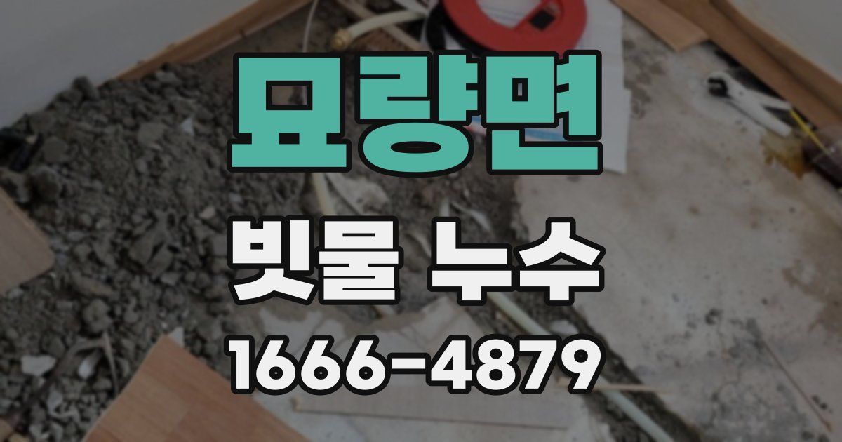 묘량면 빗물 누수