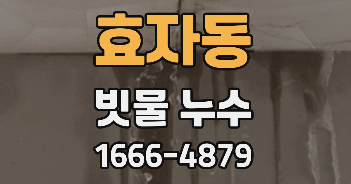 효자동 빗물 누수