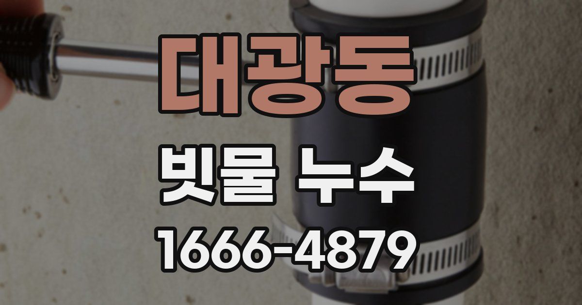 대광동 빗물 누수