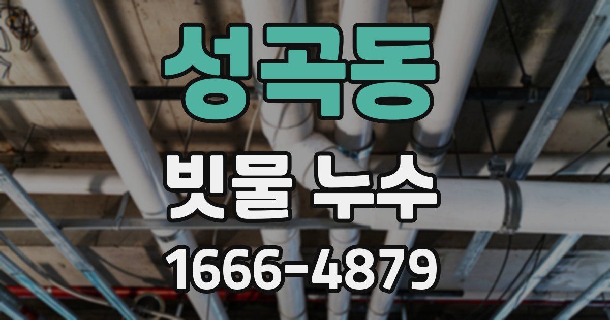 성곡동 빗물 누수
