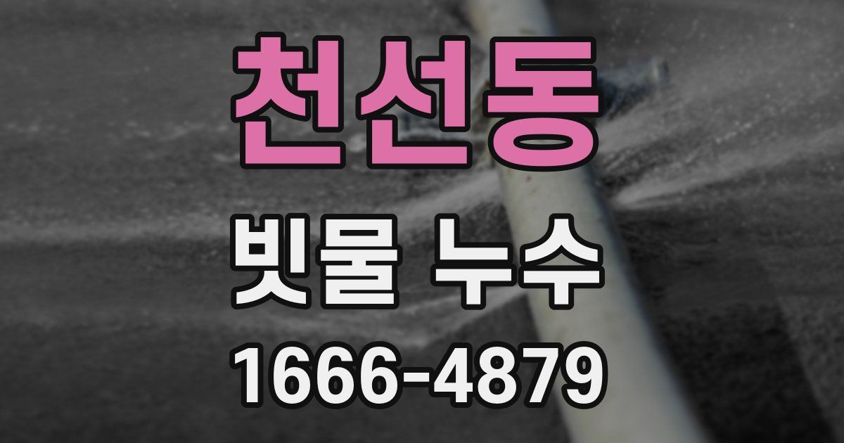 천선동 빗물 누수