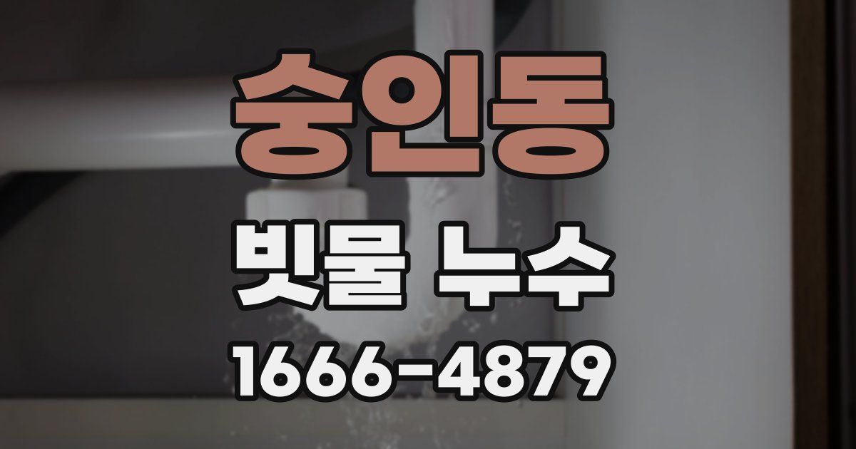 숭인동 빗물 누수