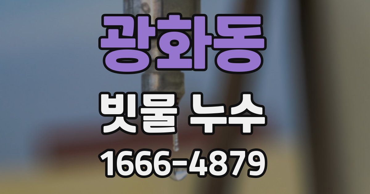 광화동 빗물 누수