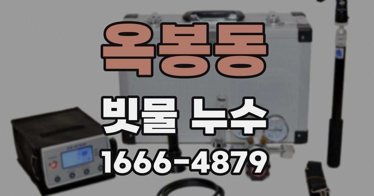 옥봉동 빗물 누수