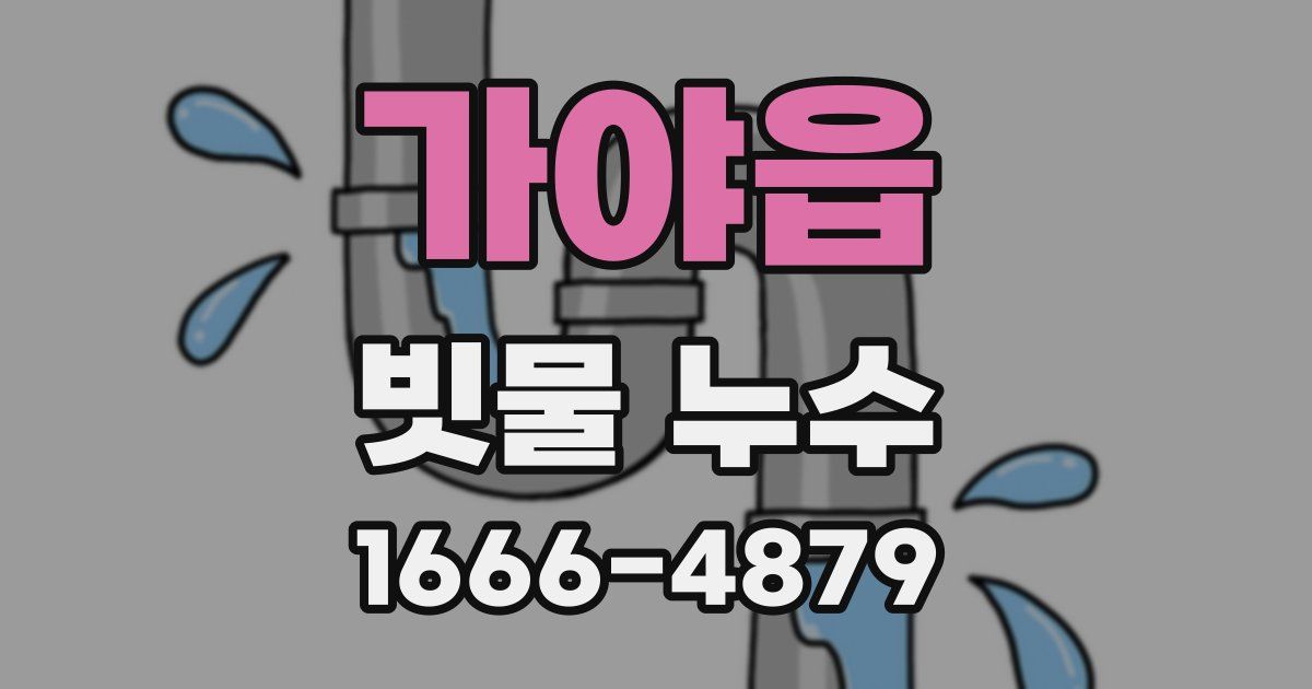 가야읍 빗물 누수