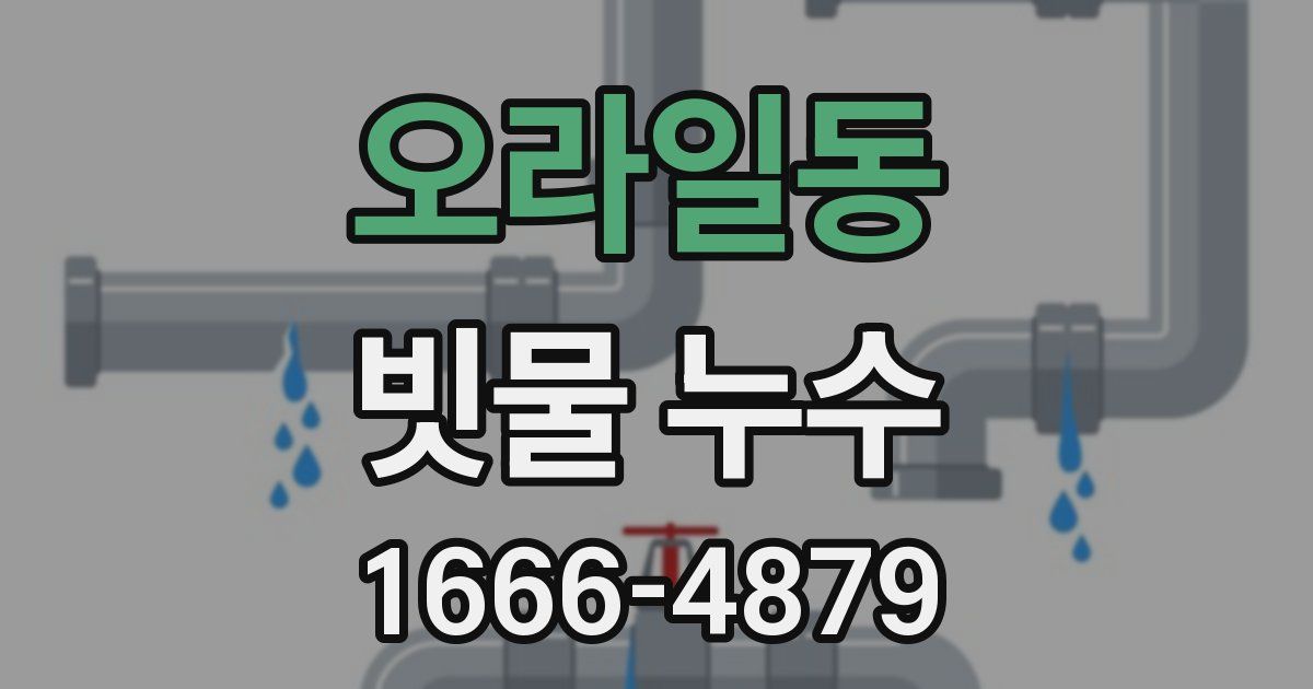 오라일동 빗물 누수