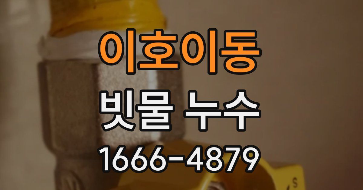 이호이동 빗물 누수