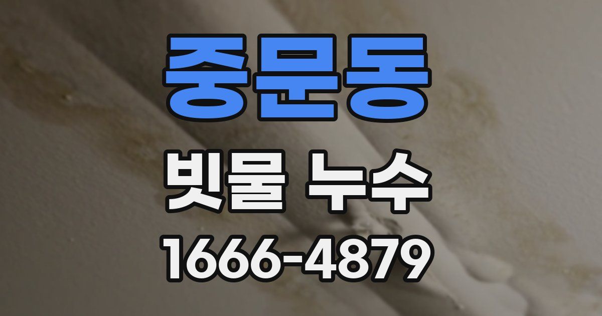 중문동 빗물 누수