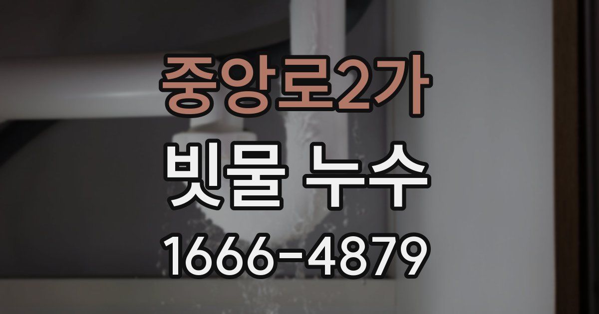 중앙로2가 빗물 누수