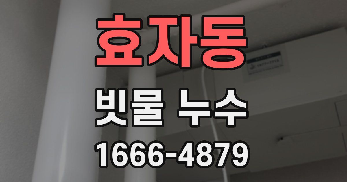 효자동 빗물 누수