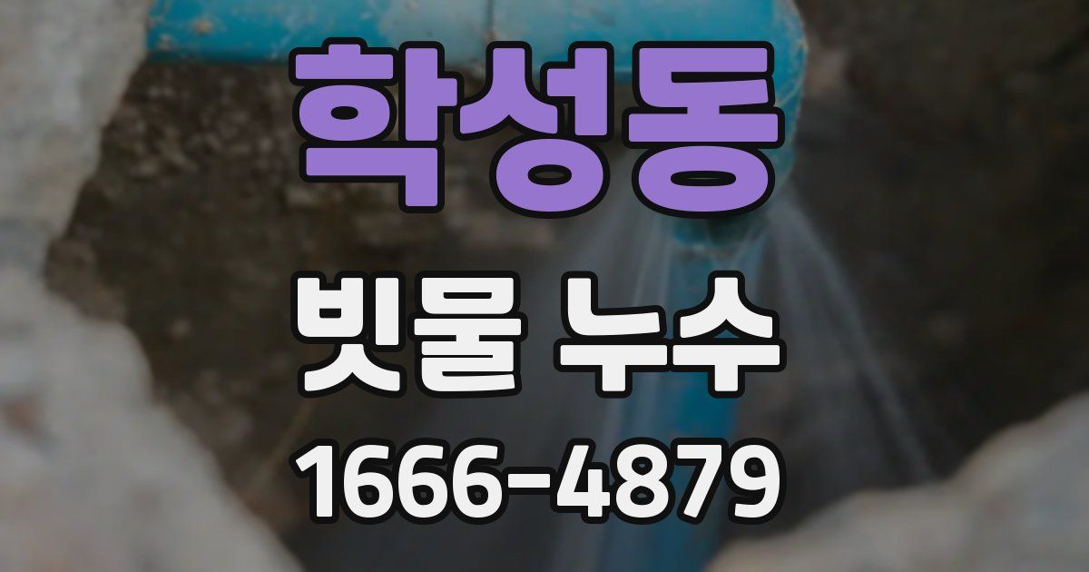 학성동 빗물 누수