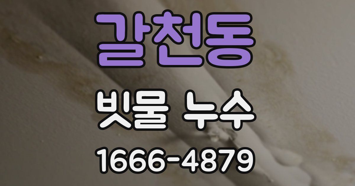 갈천동 빗물 누수