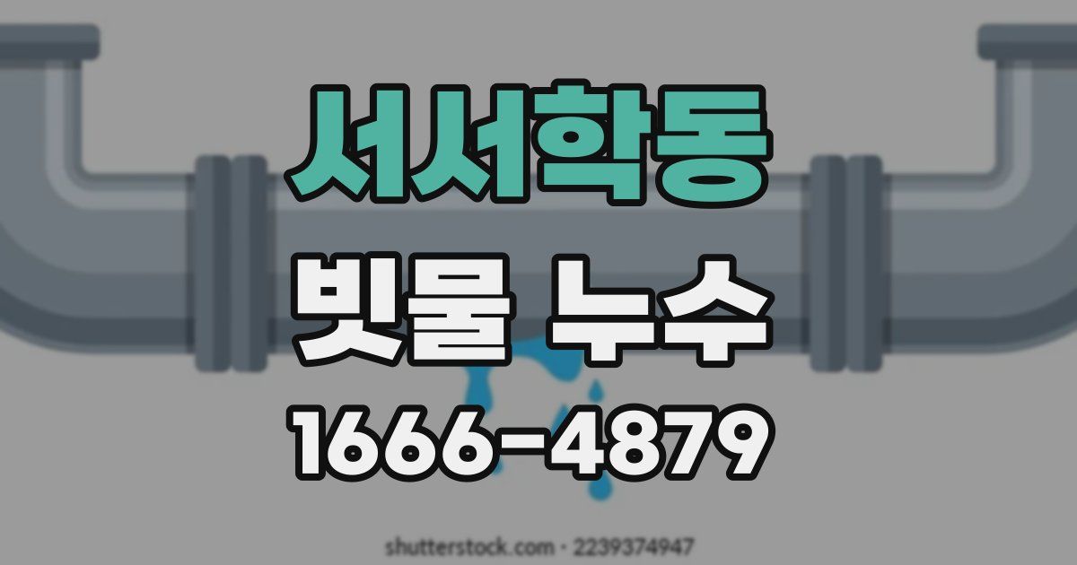 서서학동 빗물 누수