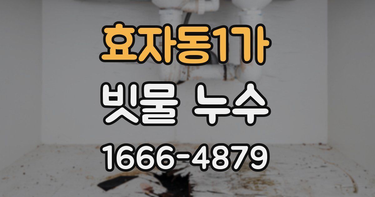 효자동1가 빗물 누수