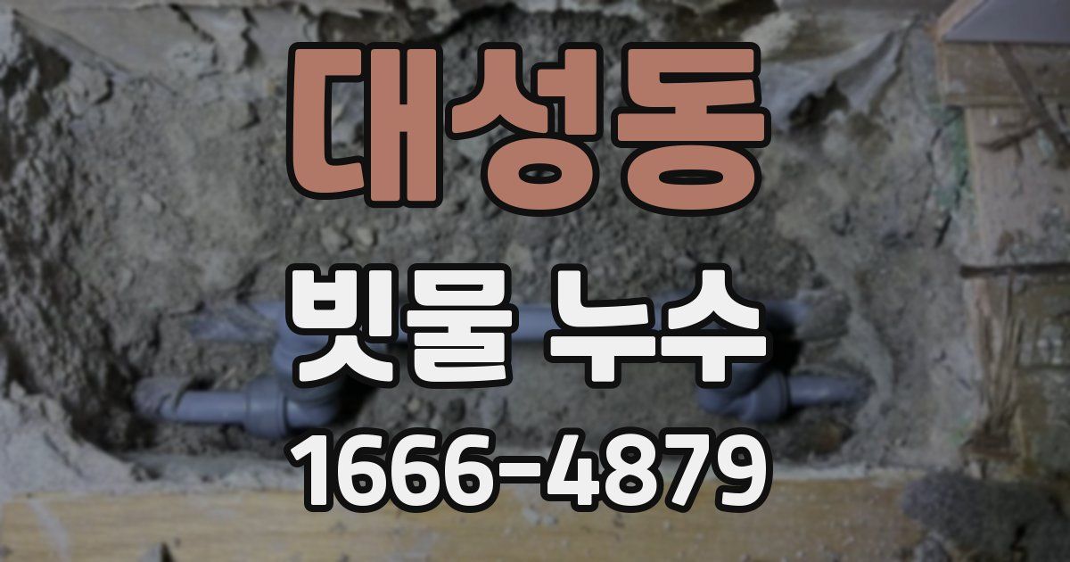 대성동 빗물 누수