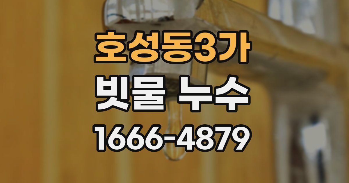 호성동3가 빗물 누수