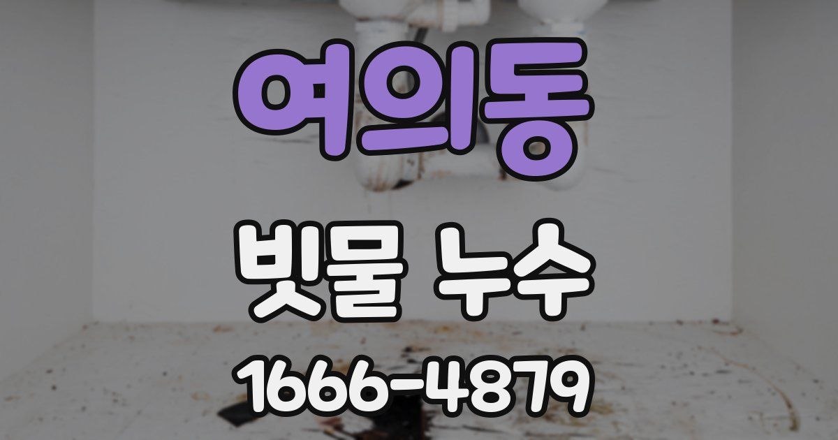 여의동 빗물 누수
