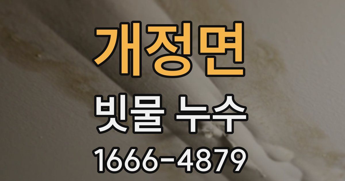 개정면 빗물 누수