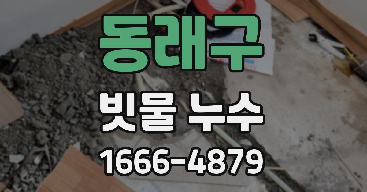 동래구 빗물 누수