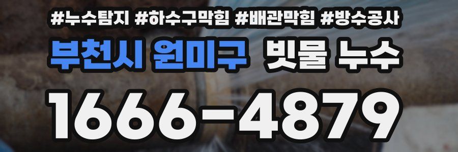 부천시 원미구 빗물 누수