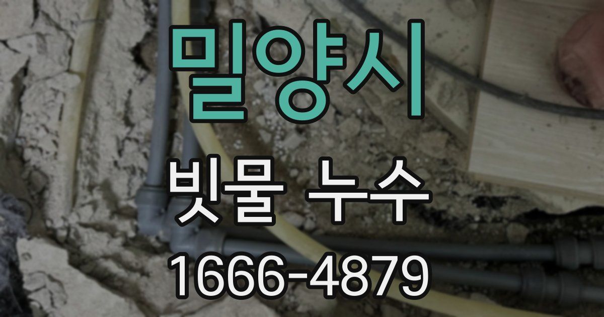밀양시 빗물 누수