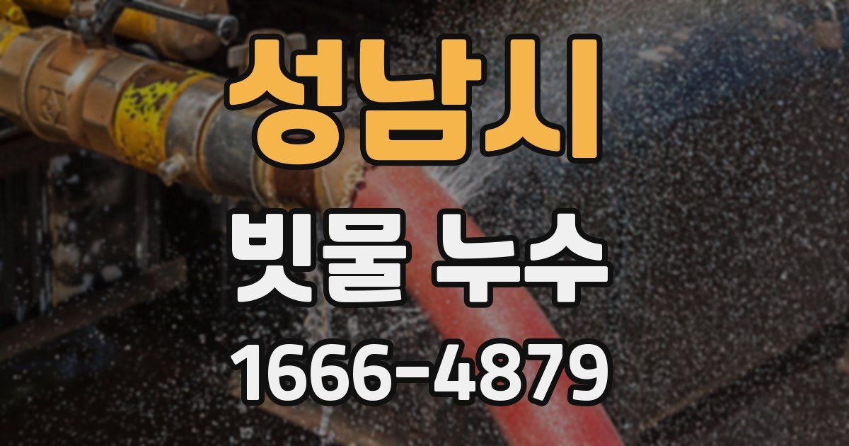 성남시 빗물 누수