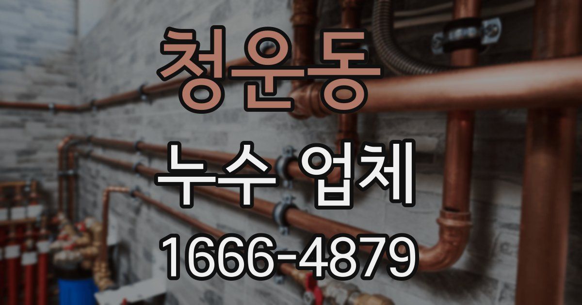 청운동 누수 업체