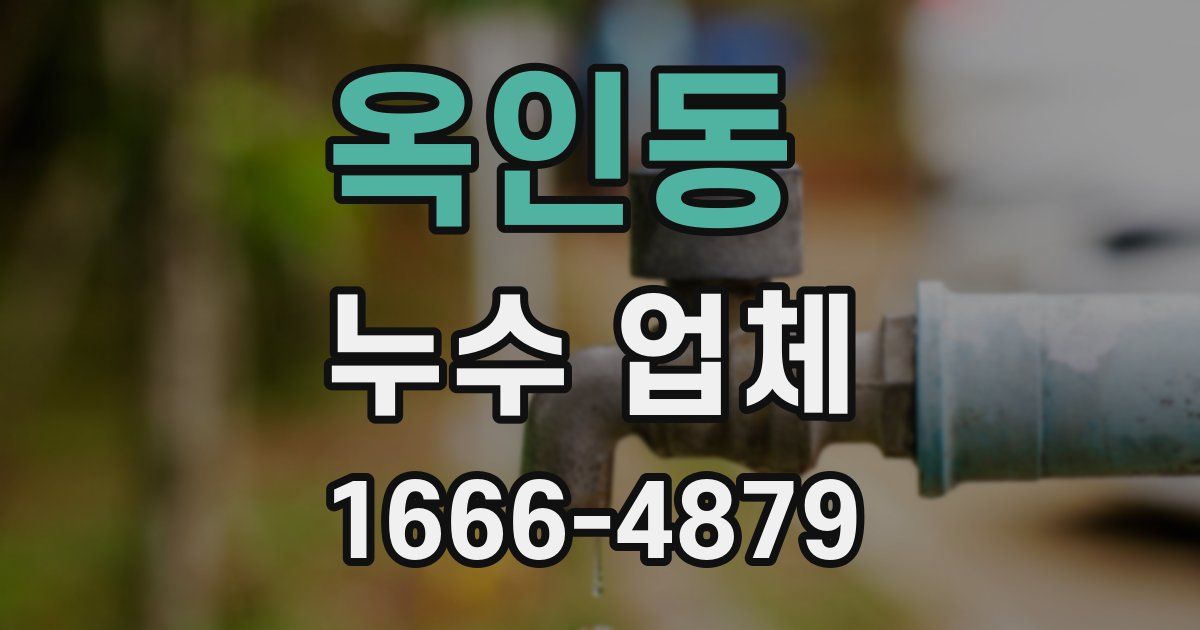 옥인동 누수 업체
