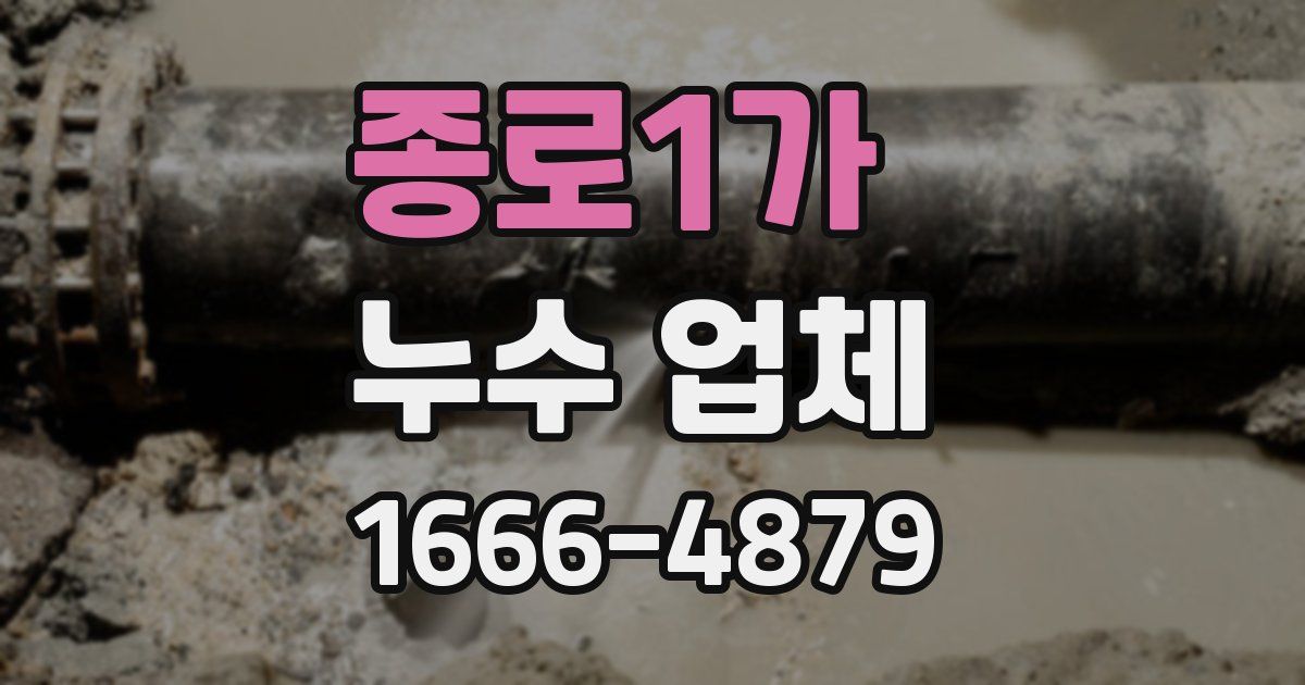 종로1가 누수 업체