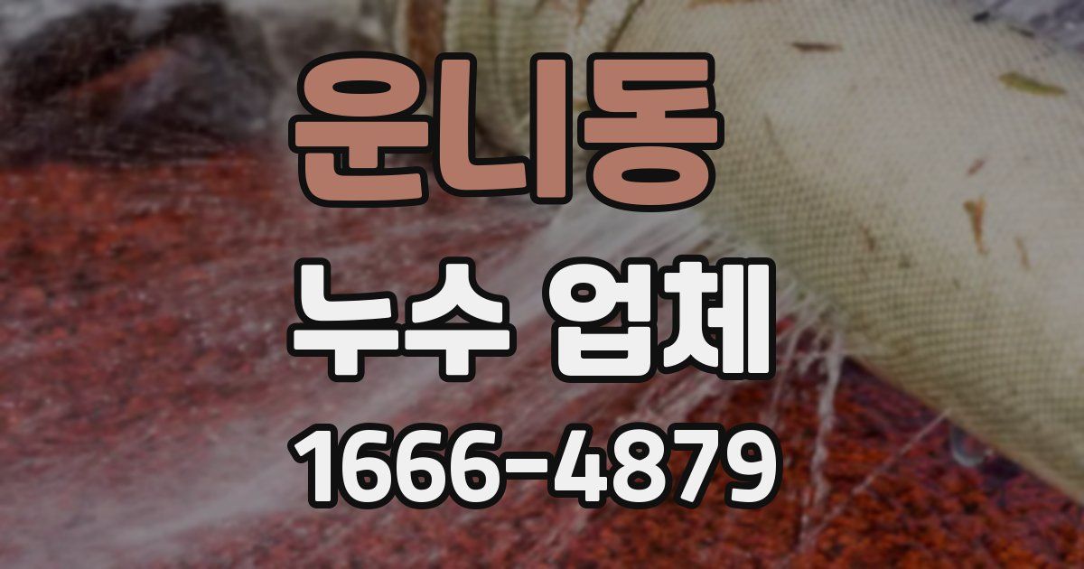 운니동 누수 업체
