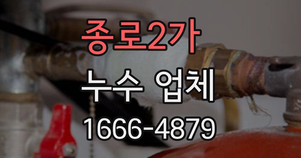 종로2가 누수 업체